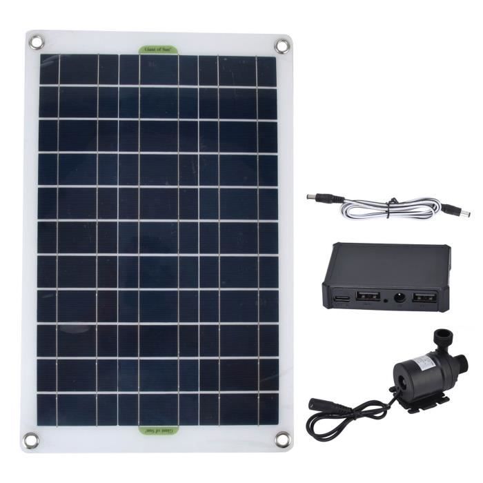 Kit Pompe Fontaine Solaire 50W 800L/H – Panneau + Pompe Pour Bain D’Oiseaux, Étang, Jardin