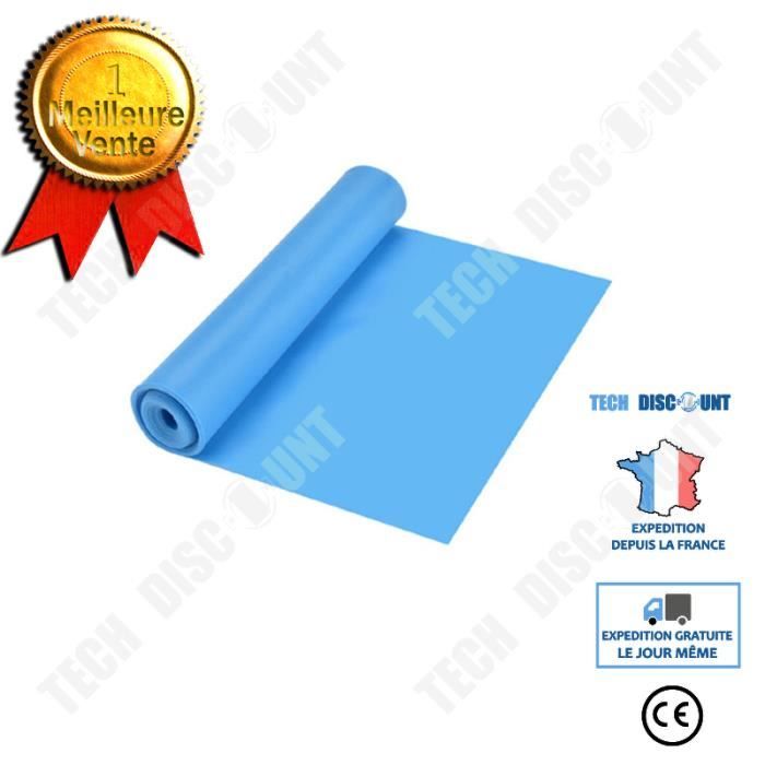 td® bande de yoga élastique ceinture en latex 1.5m bande de tension naturelle femme yoga sport fitness maison - bleu