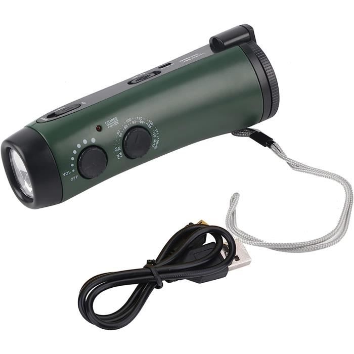 Lampe de poche rechargeable à manivelle, lampe de poche LED solaire