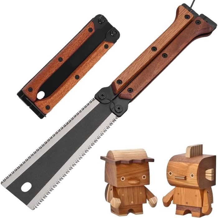 Scie Japonaise à Bois Double Tranchant 11/17 TPI - Longueur Lame 15cm - Manche En Hêtre - Neuf