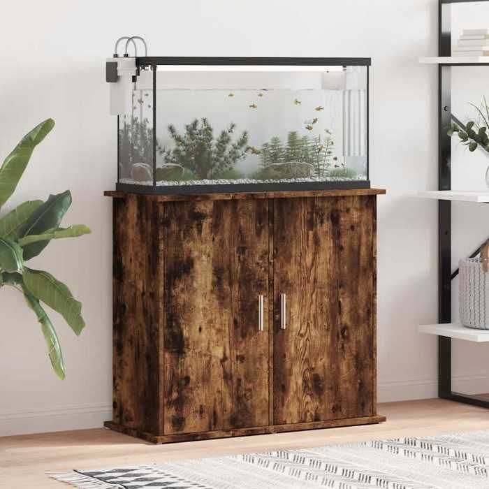 VIDAXL Support pour aquarium Chêne fumé