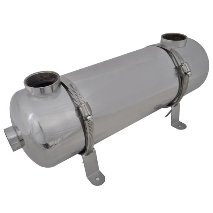 Échangeur de chaleur pour piscine - VIDAXL - 485 x 134 mm - 60 kW - Acier inoxydable SS304 - 25 tubes