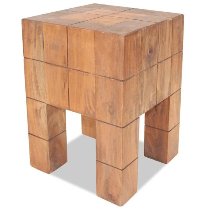 2 tabourets en bois Rustikal de style antique, support