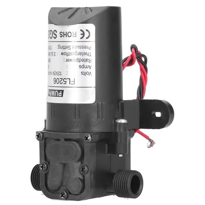 Pompe à Membrane 12V 3,5L/min - Auto-amorçante, Pression 5-6 Bar, Pour Arrosage, Camping-car, Aquarium
