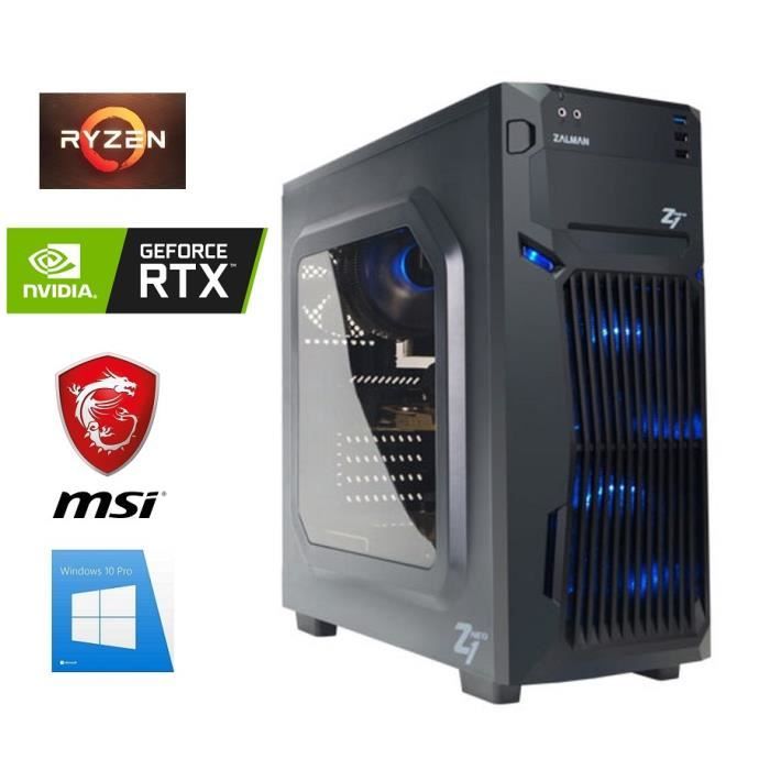 Vente Ordinateur de bureau PC Gamer Ryzen 5 - GeForce RTX 2060 6GO - 16GO RAM - SSD 480GO + HDD 3000GO - WIFI - Zalman Z1 Néo - Windows 10 pas cher Vente Ordinateur de bureau PC Gamer Ryzen 5 - GeForce RTX 2060 6GO - 16GO RAM - SSD 480GO + HDD 3000GO - WIFI - Zalman Z1 Néo - Windows 10 pas cher