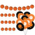 33 pièces ballons de basket-ball décorations d'anniversaire sur le thème de ensemble de  BALLON DECORATIF - POMPE POUR BALLON-1