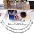 Tuyau d'alimentation en eau flexible de connecteur de robinet en acier inoxydable chaud froid (EU G3 - 8 ")-HUA-1