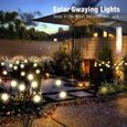 4 Pack 10LED Luciole Lampe solaire - Blanc Chaud - 2 Modes d'éclairage - Etanche IP65 - Lumières Solaire Jardin Firefly Décoratives-1