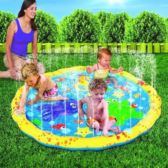 Tapis De Jeu D'Eau Splash 170 Cm - Tapis Arroseur Gonflable Enfant, Jet D'Eau Réglable, Parfait Été Jardin Piscine Fête Licorne