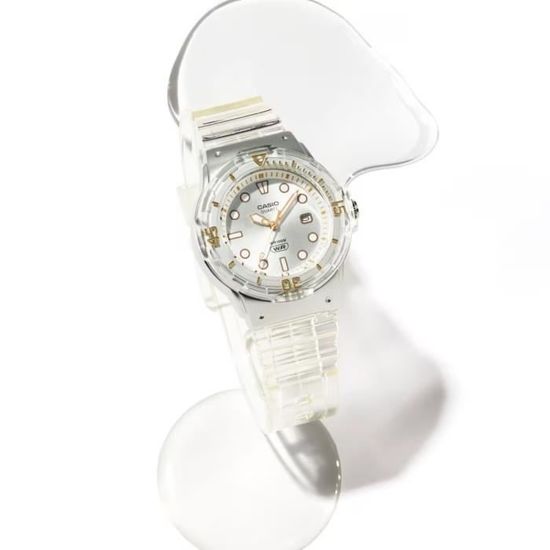 Montre Casio Femme Analogique Quartz - Résine, Étanche 10 ATM, Cadran 34mm, Modèle LRW-200H-7B