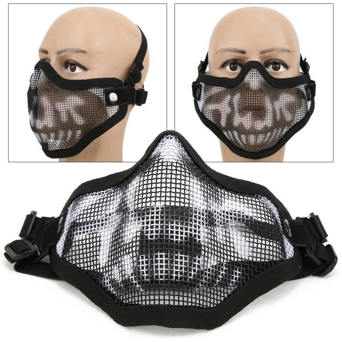 Demi-masque PDW Maille Métallique - Python Noir