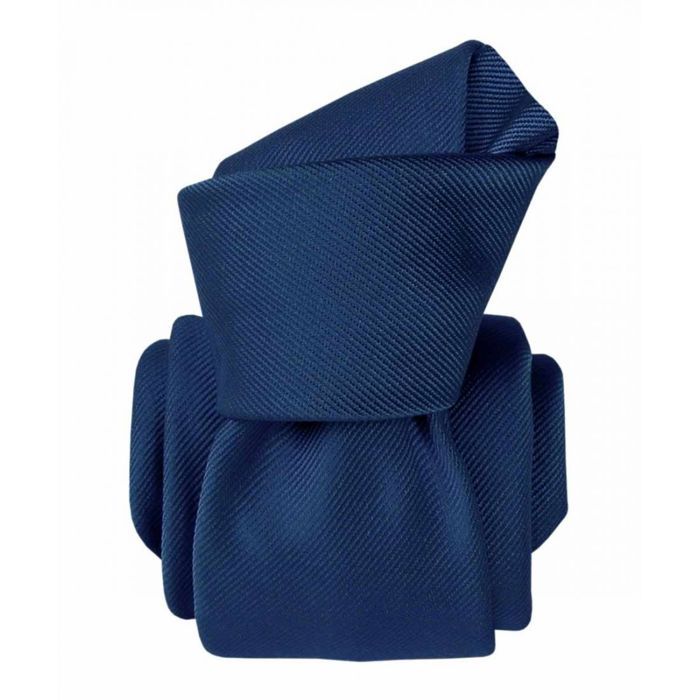 Cravate Unisexe En Laine Et Soie - Motif Discret Bleu Sardaigne - Fabriquée En Italie - Style Classique Mogador