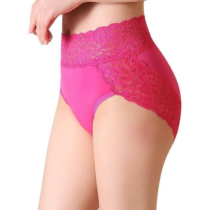 Lot de 4 Culottes Slips Femme en Coton Grande Taille M XXXL Dentelle Taille Haute sous Vetement Femme Culotte 01 Couleurs multiples Cdiscount Pret a Porter