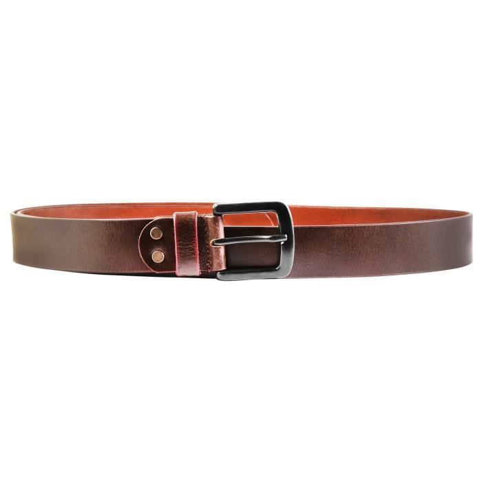 Ceinture homme cuir veritable 150 cm luxe a la mode marron noir Largeur 3.8 cm 150 cm Cdiscount Pret a Porter