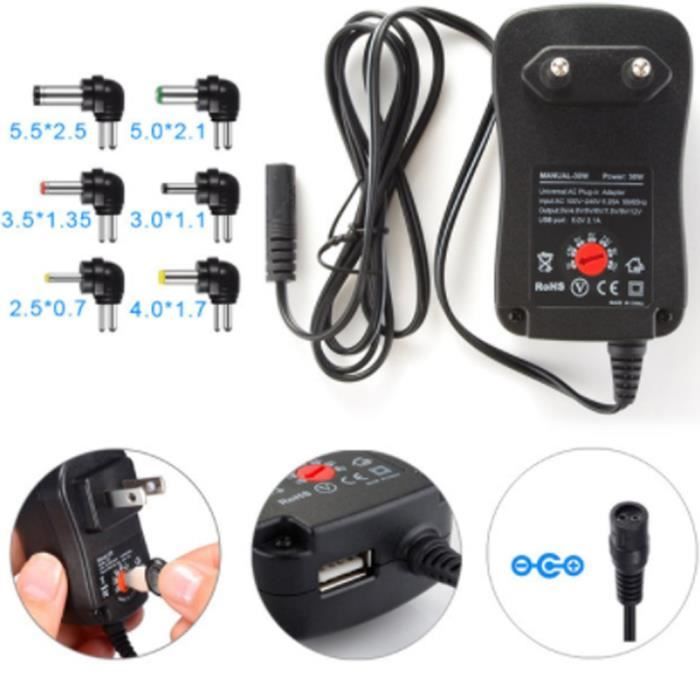 Zolt 36W Adaptateur Secteur Universel AC à DC 3V 4.5V 5V 6V 7.5V 9V 12V Zolt 36W Adaptateur Secteur Universel AC à DC 3V 4.5V 5V 6V 7.5V 9V 12V
