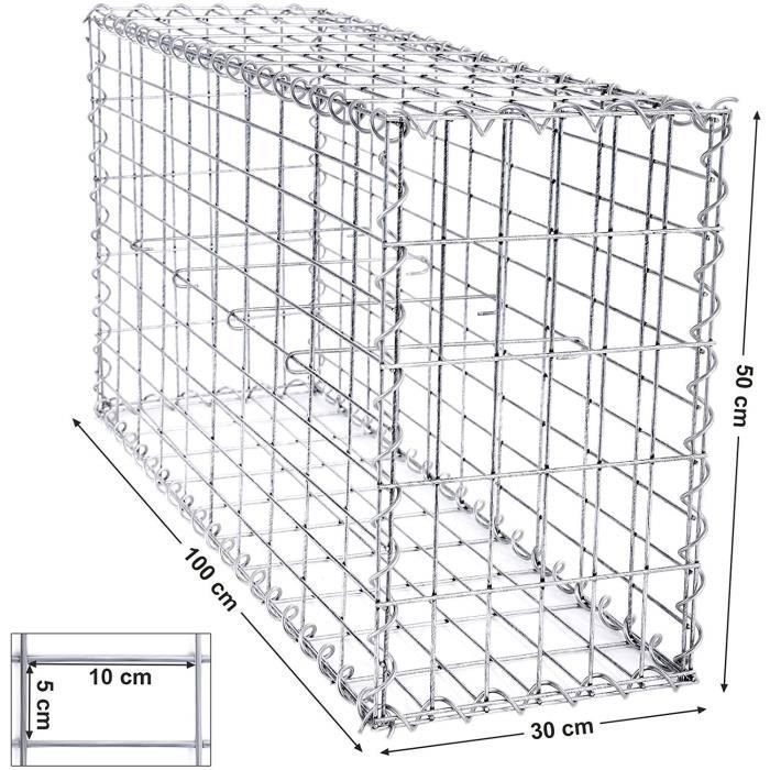 Gabiona - Gabion En Pierre Concassée 100 Cm X 70 Cm X 30 Cm  L X H X P Maille 10 X 10 Cm Spirale 95677745