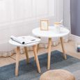 Lot de 3 Table basse Table gigogne de salon blanc moderne Φ60&Φ50&Φ40cm Table intérieur charge max. 20 kg-2