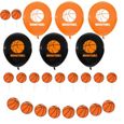 33 pièces ballons de basket-ball décorations d'anniversaire sur le thème de ensemble de  BALLON DECORATIF - POMPE POUR BALLON-2