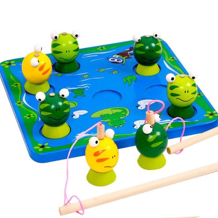 Uping Jeux Montessori Jouet en Bois Jeu de Pêche Magnetique Jeux