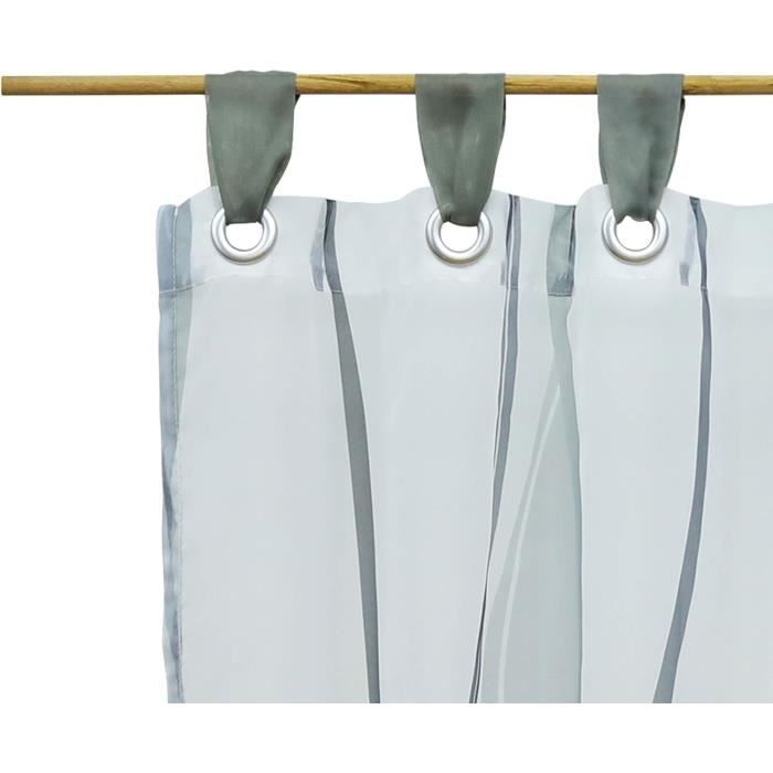 Rideau Transparent à Vagues ESLIR - Voile Décoratif 140x145 Cm | Passants, œillets Ou Fronces