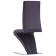 #58046 2 x Chaises de salle à manger Professionnel - Chaise de cuisine Chaise Scandinave - avec forme de zigzag Marron - Similicuir-3