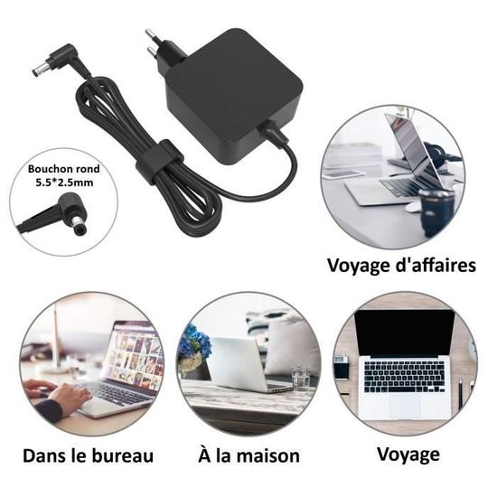 Chargeur 65W 3,42A Pour ASUS X73T - 19V - Neuf Générique - Alimentation Secteur