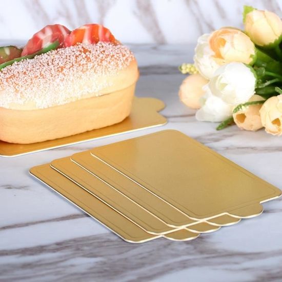Tapis De Cuisson Mini Base A Gateau Rectangulaire En Carton Dore Assiettes En Papier Pour Patisserie Planche A Type Rose Cdiscount Maison