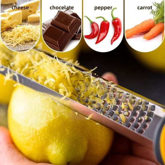 OUNONA Zesteur Râpe à Fromage pour Fromage Parmesan Citron Gingembre Ail Muscade Chocolat Légumes Fruits
