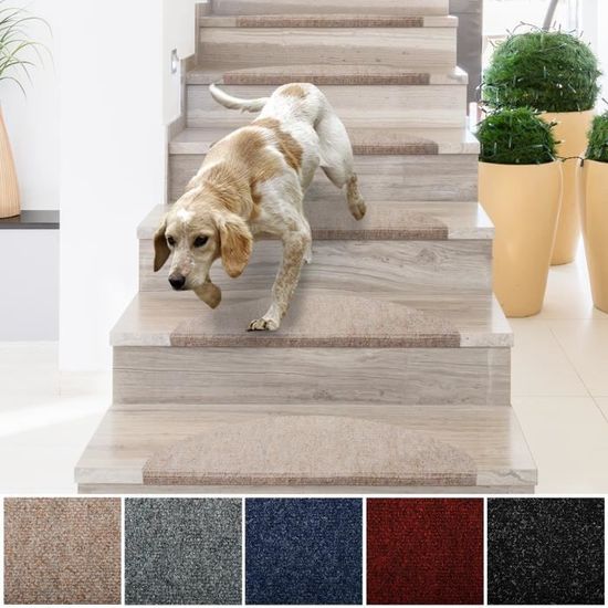 - Beige Tout Type DEscalier Intérieur Set de 15 Pièces Haute Qualité Demi-Lune casa pura Marchettes Escalier Antidérapante Nez de Marche 23x65 cm - Beige Tout Type DEscalier Intérieur Set de 15 Pièces Haute Qualité Demi-Lune casa pura Marchettes Escalier Antidérapante Nez de Marche 23x65 cm