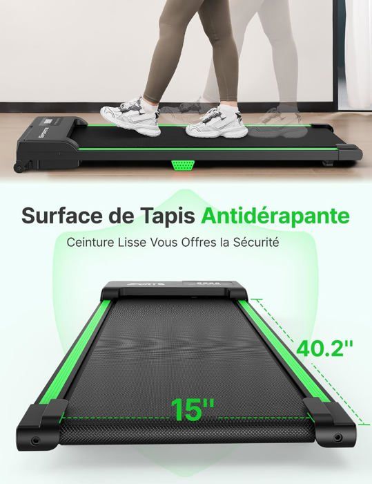 Tapis Roulant THERUN 2,5 HP - Extra Large, Compact Avec Télécommande | Parfait Pour Maison Et Bureau