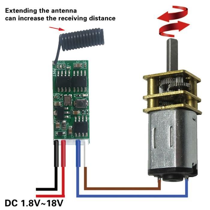 Rf Module Relais 1M - Module récepteur relais RF sans fil 433.92Mhz DC 3.6V 6V 12V 1CH ...