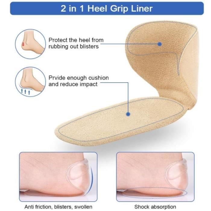 5 Paires Coussinets De Talon Coussinet Chaussure Trop Grande, Coussinet Talon Confortable Anti-ampoules Pour Hommes Et Femmes Coussinets Auto- Adhésifs Réglables Pour Chaussures Trop Grandes