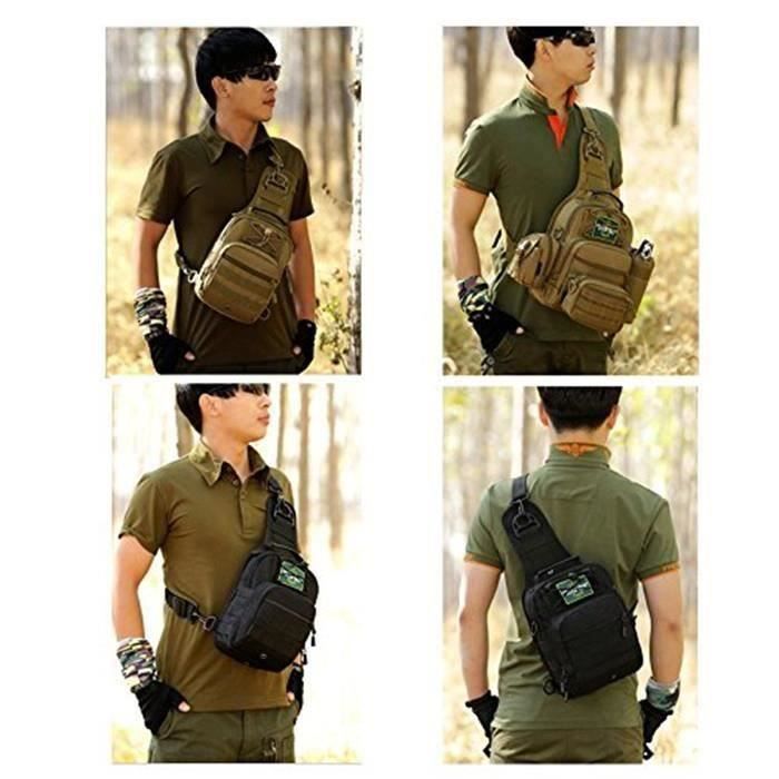 Sac Banane Tactique Molle Vert – Nylon, Camping, Randonnée, Chasse Homme