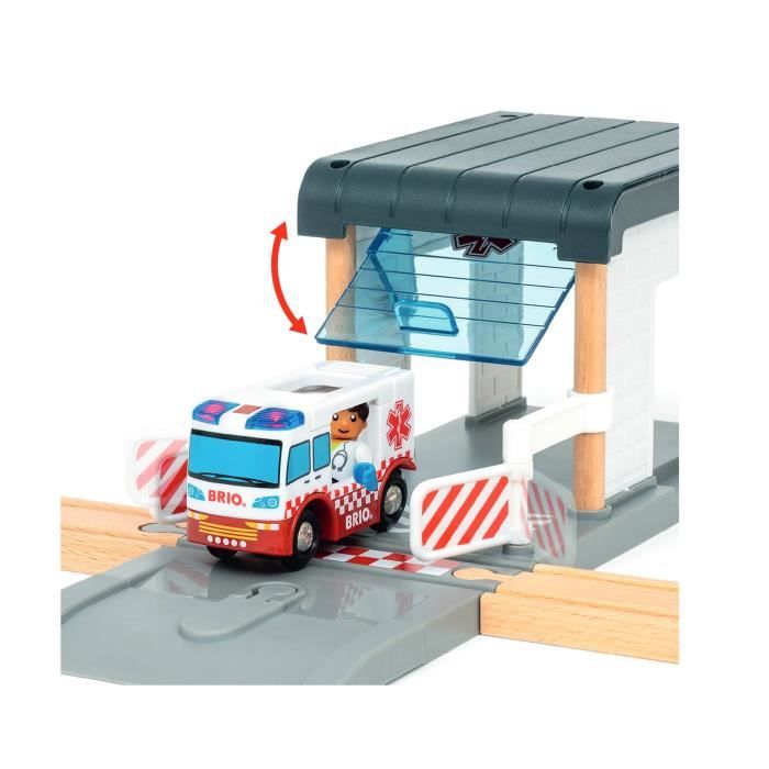 Brio World Circuit Intervention D’Urgence – 44 Pièces, Pompiers, Police, Ambulance, Train En Bois