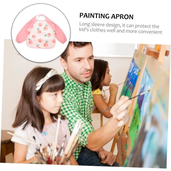 Tablier Bricolage Enfant 2 Pièces – Imperméable Avec Poches – Pour Peinture Et Activités Créatives – 6-12 Ans – Taille 73 Cm – Lavable En Machine
