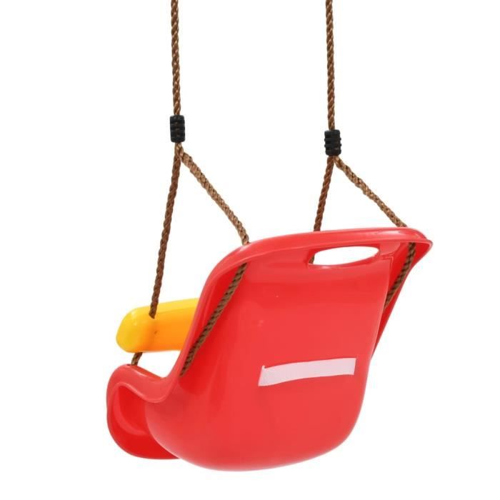 Balançoire Bébé Bois Et Coton, Balançoire Intérieur/extérieur Avec Ceinture De Sécurité, Pour Enfants De 6 Mois à 5 Ans, Charge Max 25 Kg