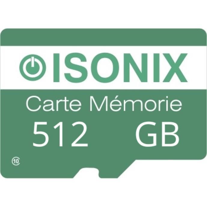 ISONIX Carte Mémoire 512 Go Microsd 512 go SDXC + Lecture Carte 4K Cdiscount Appareil Photo