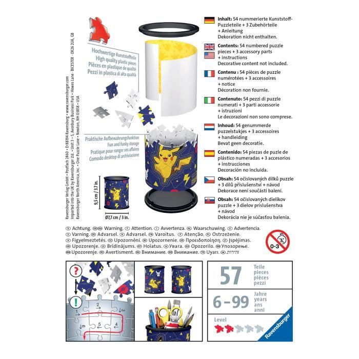 Puzzle 3D Ravensburger – Pot à Crayons Super Mario, 54 Pièces, 9,5 Cm