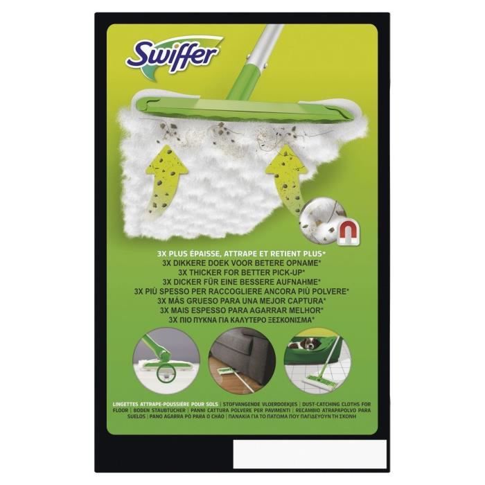 Swiffer Kit, Lingettes Sèches Humides, Attrape & Retient La Poussière, 20  Lingettes