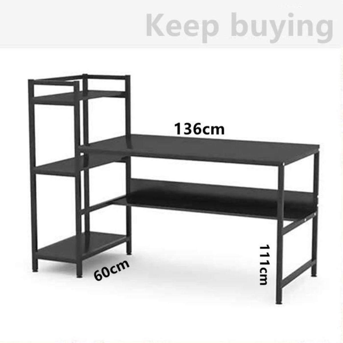 Dripex Bureau En Bois Industriel Metal Noir A 4 Niveaux Achat Vente Meuble Informatique Dripex Bureau En Bois Indus Soldes Sur Cdiscount Des Le 20 Janvier Cdiscount