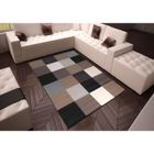 Tapis salon MODERNE DESIGN carrés beige marron taupe DEBONSOL - 120x170cm