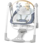 INGENUITY Transat bébé Balancelle électrique pliable – Chambray,cadeau bébé, 5 vitesses de balancement, 8 mélodies