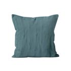 House de coussin matelassée en microfibre lavée 60x60 cm EVE bleu, par Soleil d'Ocre