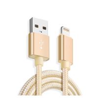 Cable Lightning pour iPhone 14-iPhone 14 Plus-iPhone 14 Pro-iPhone 14 Pro Max - Nylon Or 1 Mètre - Yuan Yuan