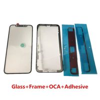 pour 11 pro max - 1 ensemble de lentilles en verre pour iPhone, pour écran avant extérieur, avec Film OCA et
