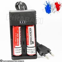 2 PILES ACCU RECHARGEABLE 18650 3.7v 4800mAh BATTERY BATTERIE + CHARGEUR RS-93 #22