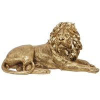 Grande statue Lion en resine doree