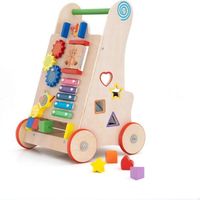 Trotteur pour Bébés Multi-Activités Montessori Robincool Salamina 33x31,5x52 cm en Bois Éco Stimule le Développement Psychomoteur