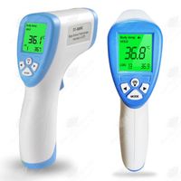 HTBE® Thermomètre électronique multifonctionnel rappel de rétroéclairage tricolore prise de température frontale sans contact