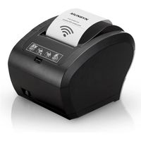 MUNBYN 047 WiFi Imprimante de Reçus Thermique 80mm, Imprimante Ticket de Caisse USB Ethernet pour Cuisine, Noir